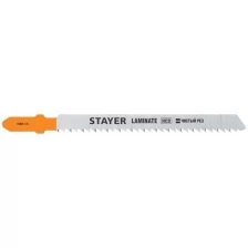 STAYER T101BR, полотна для эл/лобзика, HCS, по ламинату, дереву, фанере, обратн. рез, Т-хвостовик, шаг 2,5мм, 75мм, 2шт, STAYER Professional