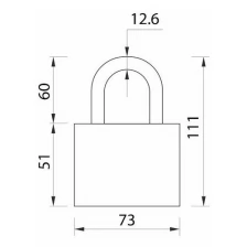 Замок навесной LOCKLAND, 65 мм, влагозащищенный, короткая дужка, 3 ключа, цвет черный