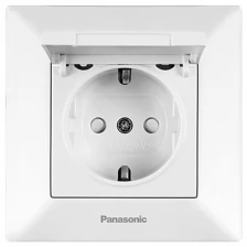 Panasonic Розетка силовая Panasonic Arkedia Slim (WNTC02102WH-RU) скрыт. зазем. штор. крыш. IP20 белый (упак.:1шт)