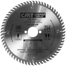 Пильный диск по дереву CMT 292.190.64M, 190X30X2,6/1,6 15° 15° ATB Z=64