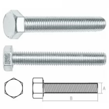 Болт М16х80 мм шестигр., цинк, кл.пр. 5.8, DIN 933 (5 кг) STARFIX (SMV1-23533-5)