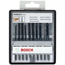 Набор пилок для лобзика BOSCH 10 шт WOOD EXPERT ROBUST LINE