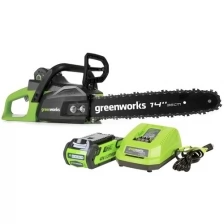 Пила цепная аккумуляторная Greenworks GD40CS15, 40V, 35 см, бесщеточная, с АКБ и ЗУ