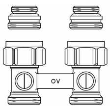 Овентроп Мультифлекс F-ZB узел нижнего подключения прямой H-образный 1/2" НР(ш) х 3/4" EK / OVENTROP Multiflex F-ZB 1015883 узел нижнего под