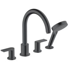 Смеситель на край ванны на 4 отверстия Hansgrohe Vernis Shape 71459670, матовый черный