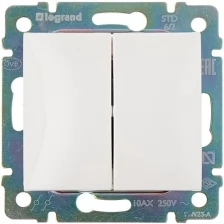 Legrand 774408 Переключатель двухклавишный на 2 напрвления 10A Valena-Белый