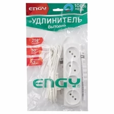 Удлинитель Engy Эконом 3м/4роз. (ШВВП 2х0 75)